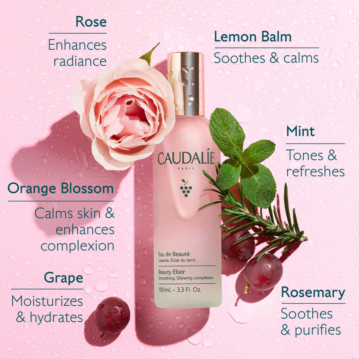 Caudalie Beauty Elixir Prep Set Makeup Glow Face Mist