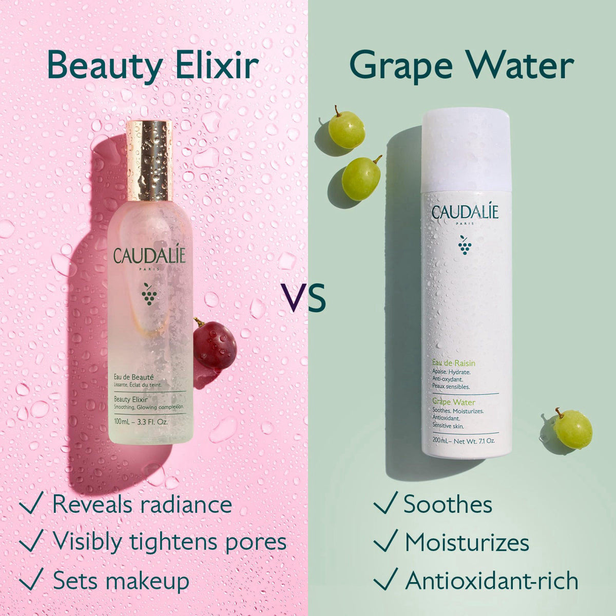Caudalie Beauty Elixir Prep Set Makeup Glow Face Mist