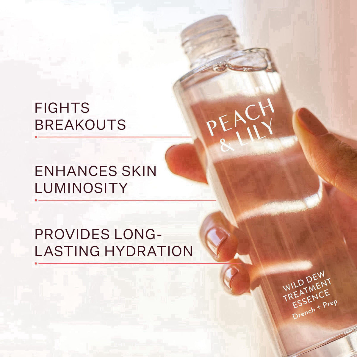 Peach & Lily - Wild Dew Treatment Essence (3.38 oz) - Drench, Plump, & Prep - Featherlight - Hyaluronic Acid, Adenosine,