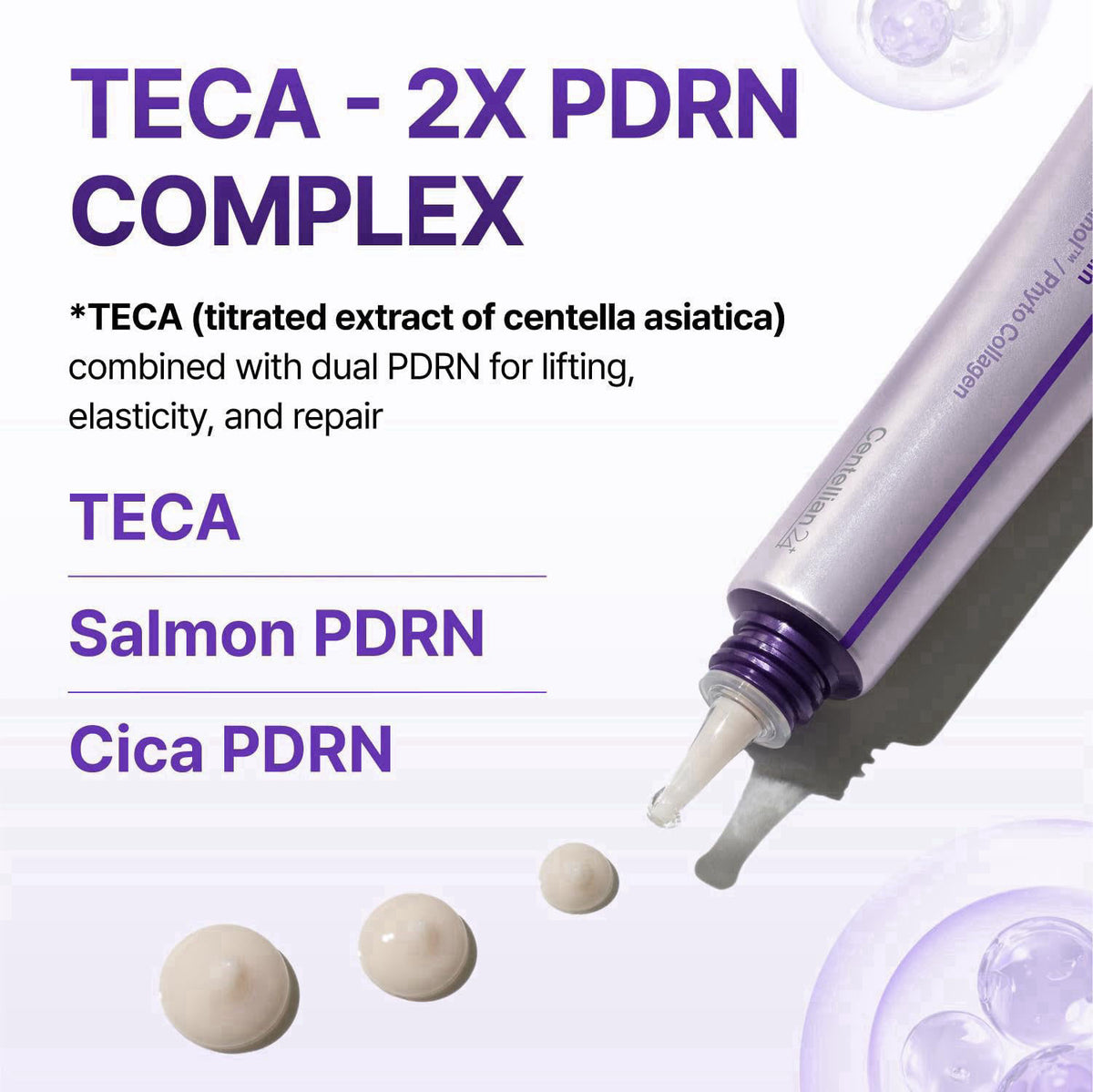 CENTELLIAN 24 360 Shot PDRN Firming Eye Cream, TECA Retinol Care – back view and specifications