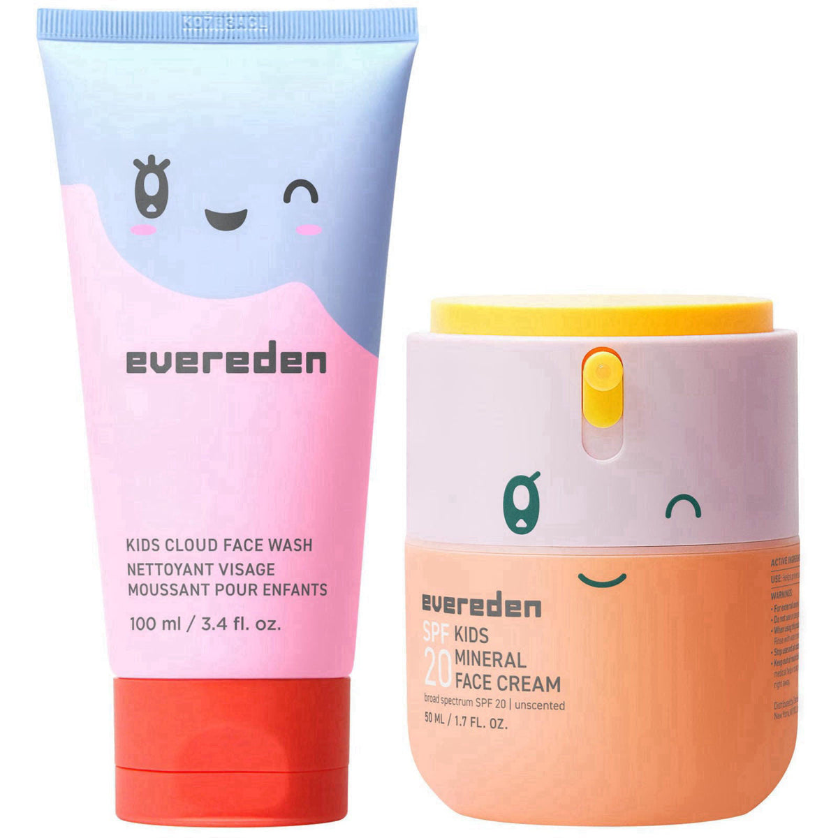 Evereden Kids Face Wash SPF 20 Cream Dermatologist Tested
