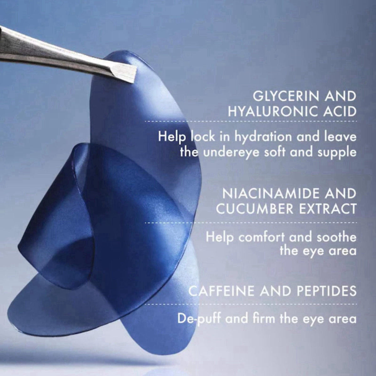 Summer Fridays Jet Lag Hydrating Eye Patches - De-puffing Hydrogel Under Eye Masks with Hyaluronic Acid, Caffeine + Pept