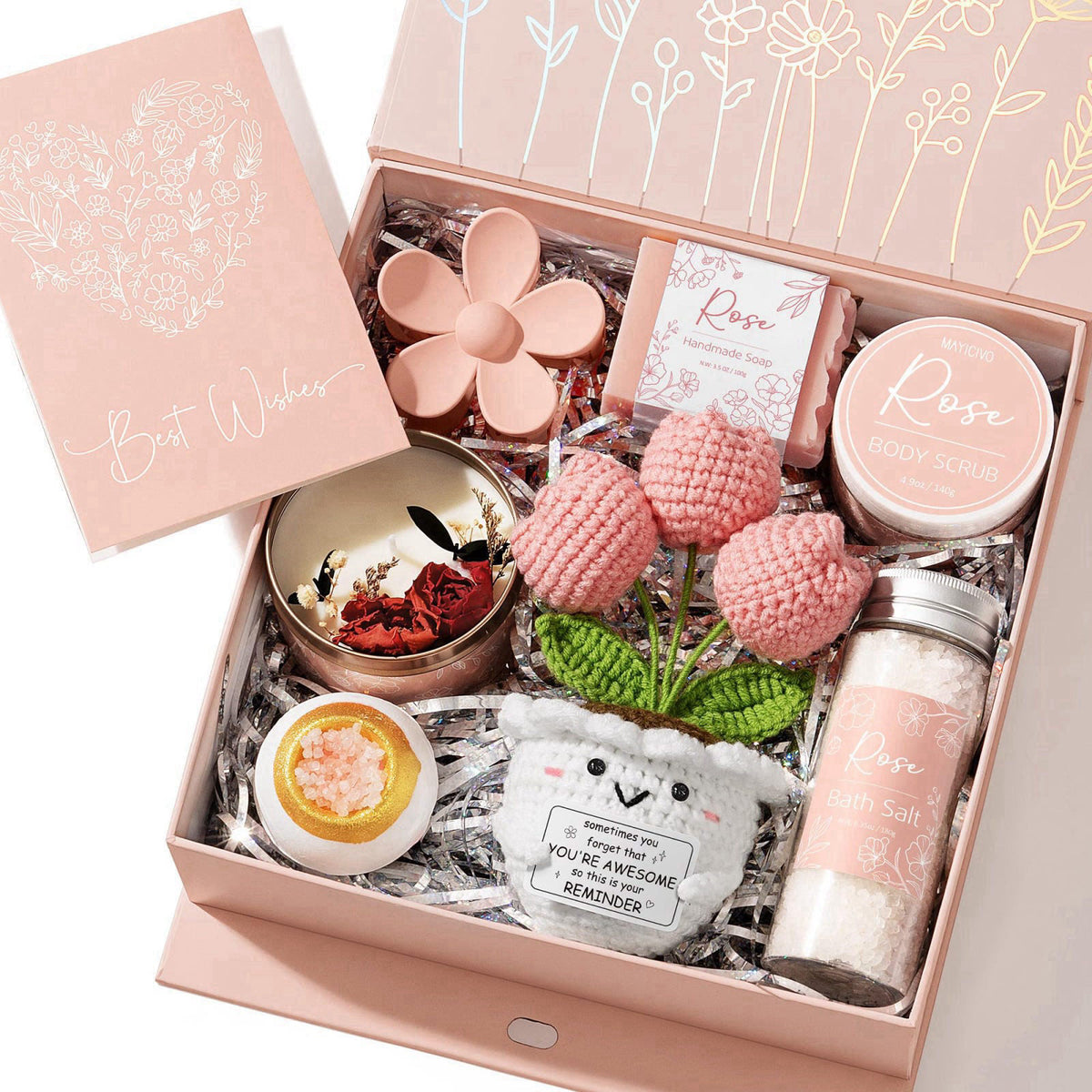 MAYICIVO Spa Gifts Baskets for Women, Bath Sets Christmas Birthday Gifts for Women – product photo (Sets &amp; Kits)