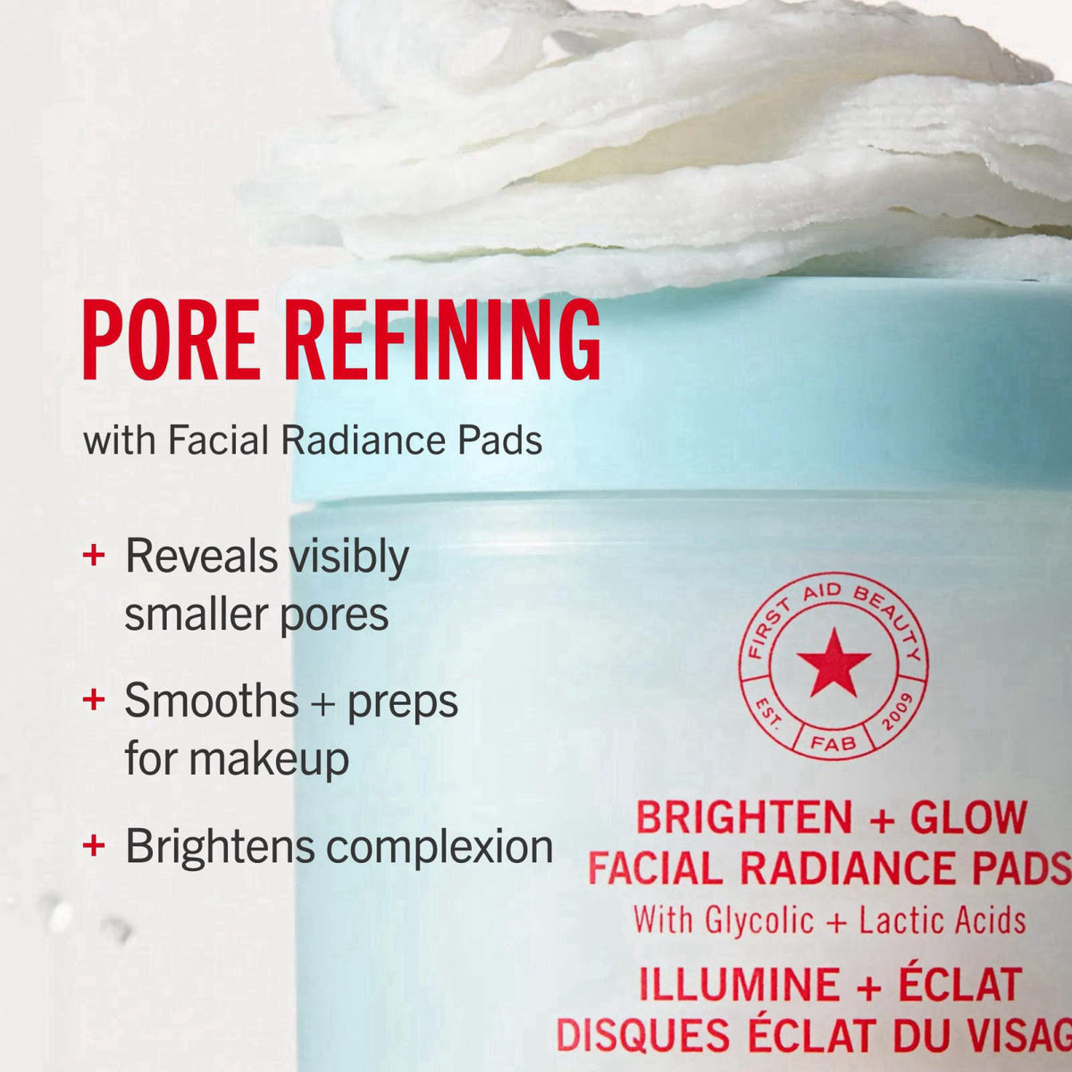 First Aid Beauty Brighten Glow Facial Radiance Pads AHA