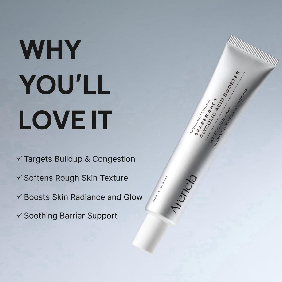 Arencia Eraser Shot Serum Glycolic Acid Booster with AHA BHA