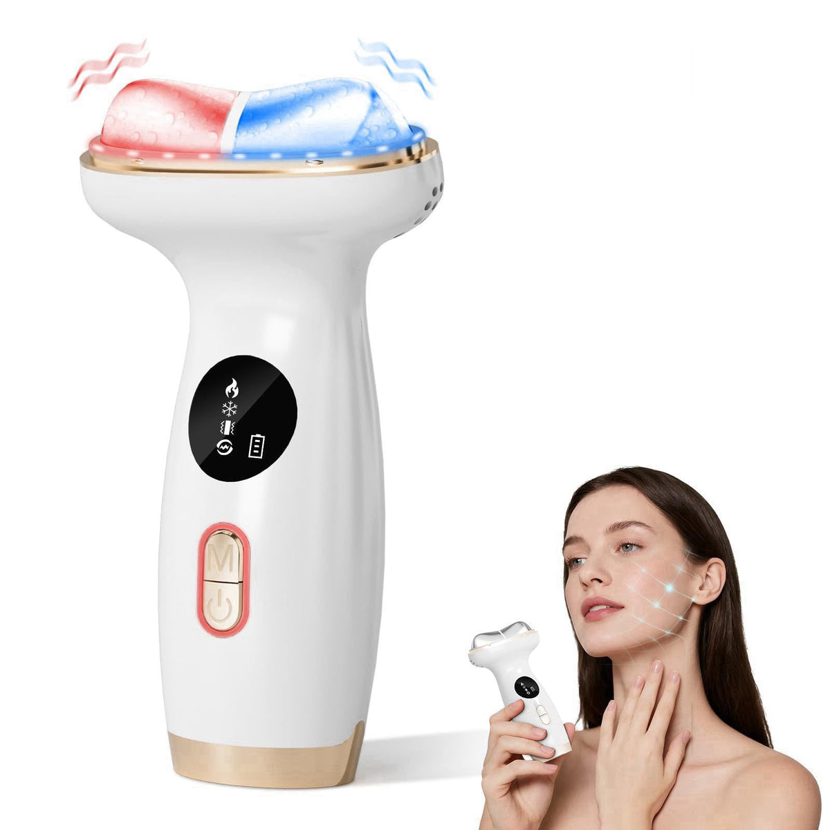 Lifiora Red Light for Face & Neck Beauty Massager, 7-in-1 LED Gua Sha Sculptor,Microcurrent,Vibration for Face Neck Eye 
