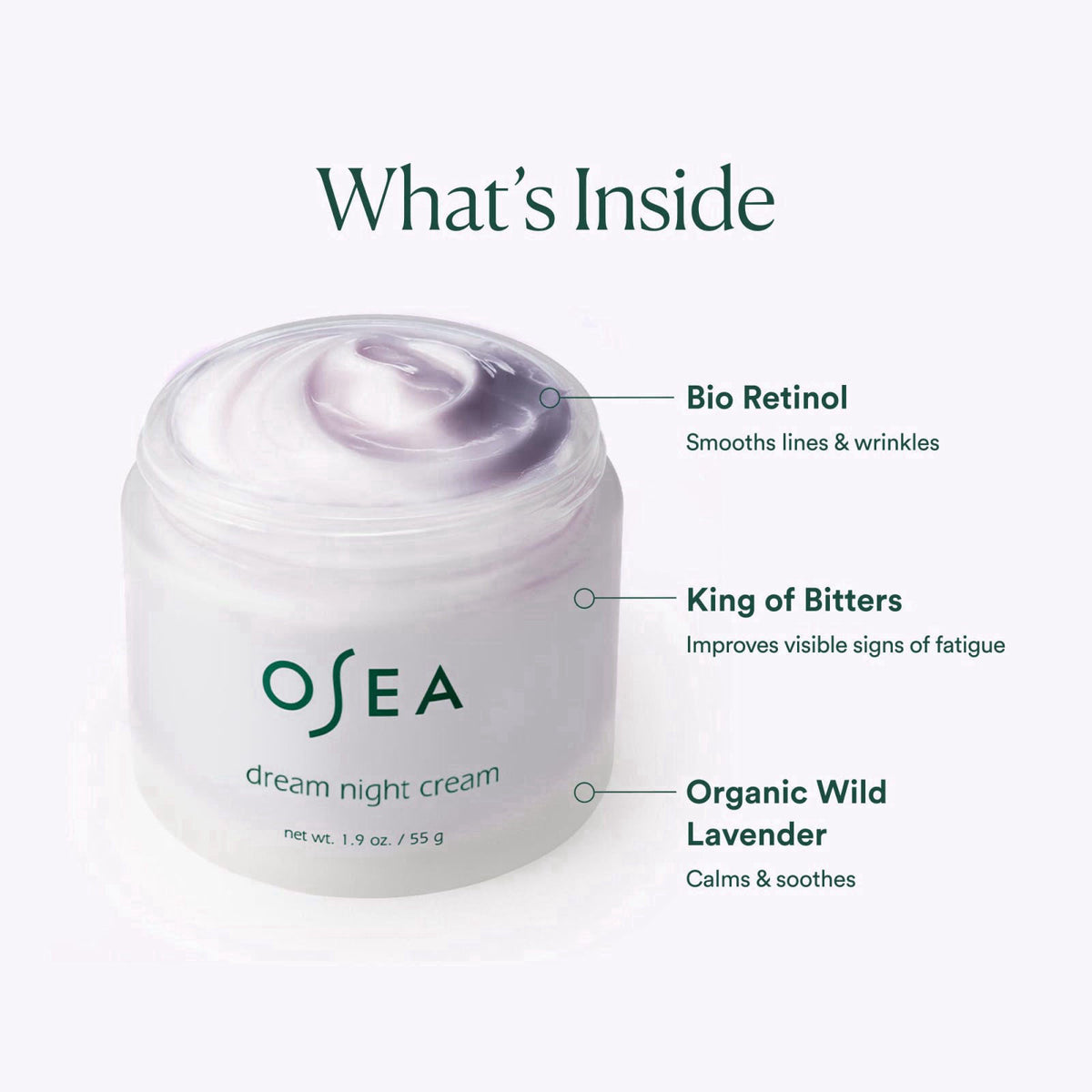 OSEA Dream Night Cream with Bio-Retinol - Anti-Aging Hydrating Face Cream with Algae-Derived Bio Retinol - Plumps, Firms