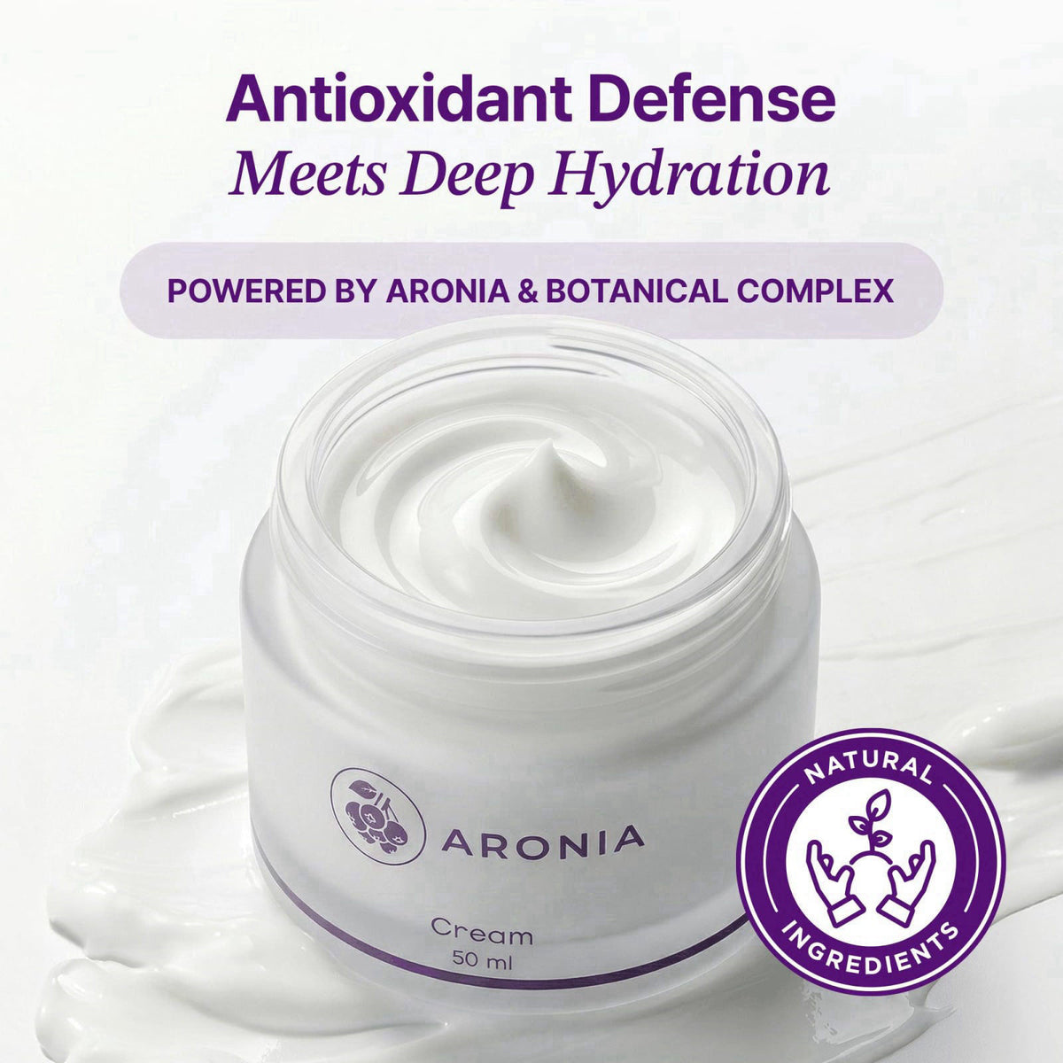 LAMUAMOR Aronia Extract Day Night Cream for Face Neck with Antioxidant Formula, Hydrating Moisturizer, Brightening 1.76 