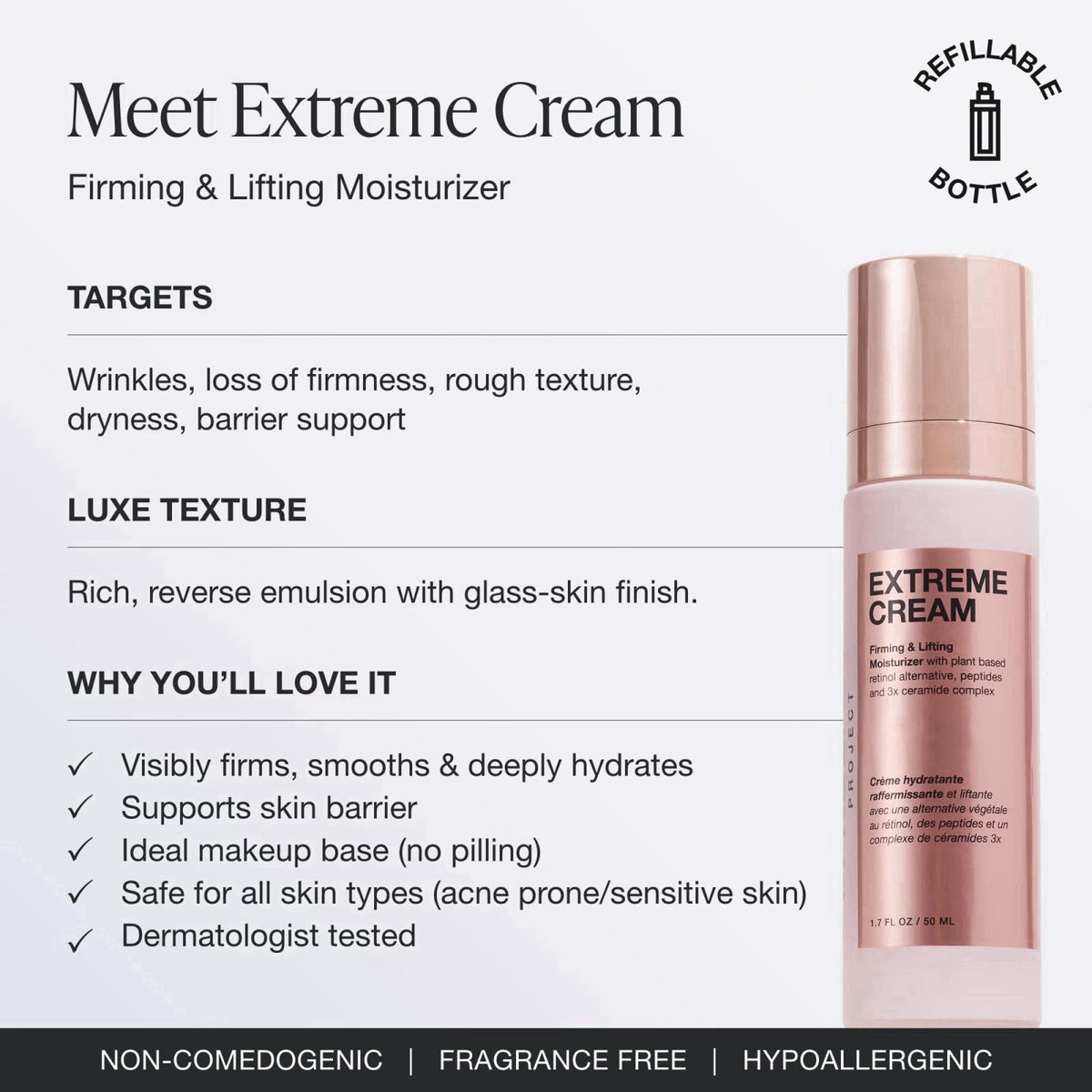 Innbeauty Project Extreme Cream Refillable Moisturizer, 1.7 oz (50 ml) – close-up detail