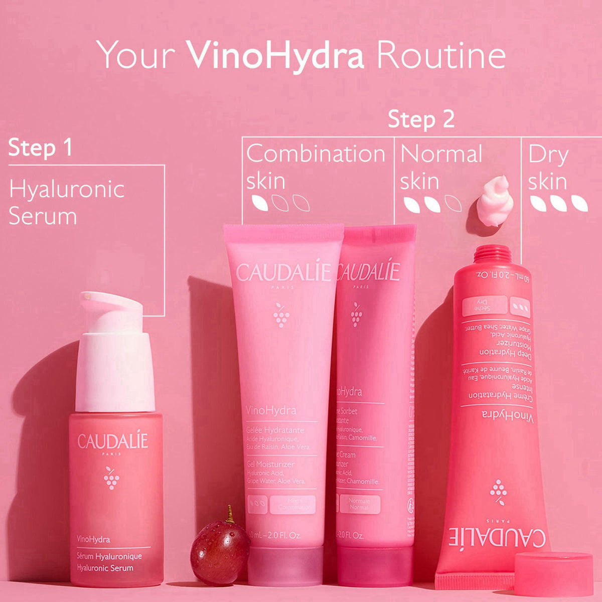 Caudalie VinoHydra Gel Moisturizer with Hyaluronic Acid & Aloe Vera - 60 mL – alternate angle