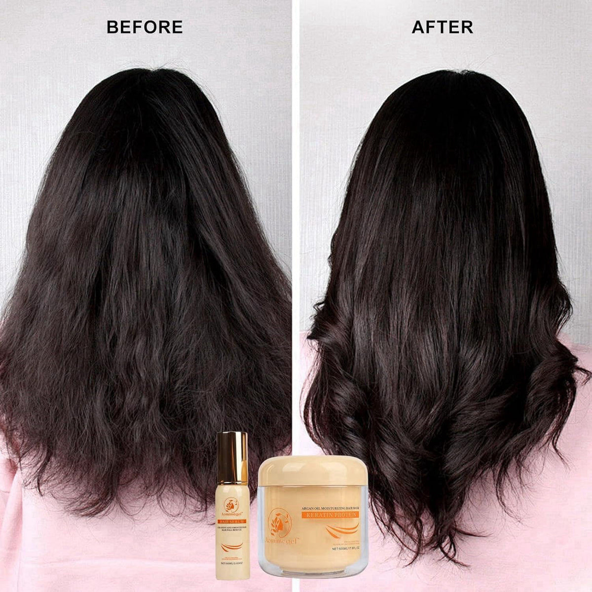 Collagen Repair Hair Mask Argan Oil Set 16 9 fl oz 2 fl oz by Aomimegel — view 7