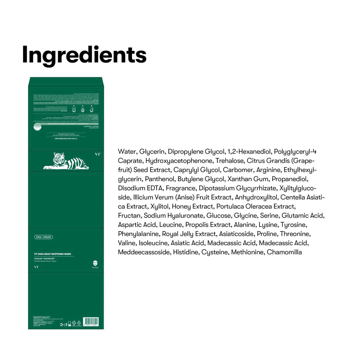 VT COSMETICS CICA Daily Soothing Mask 30 Sheet