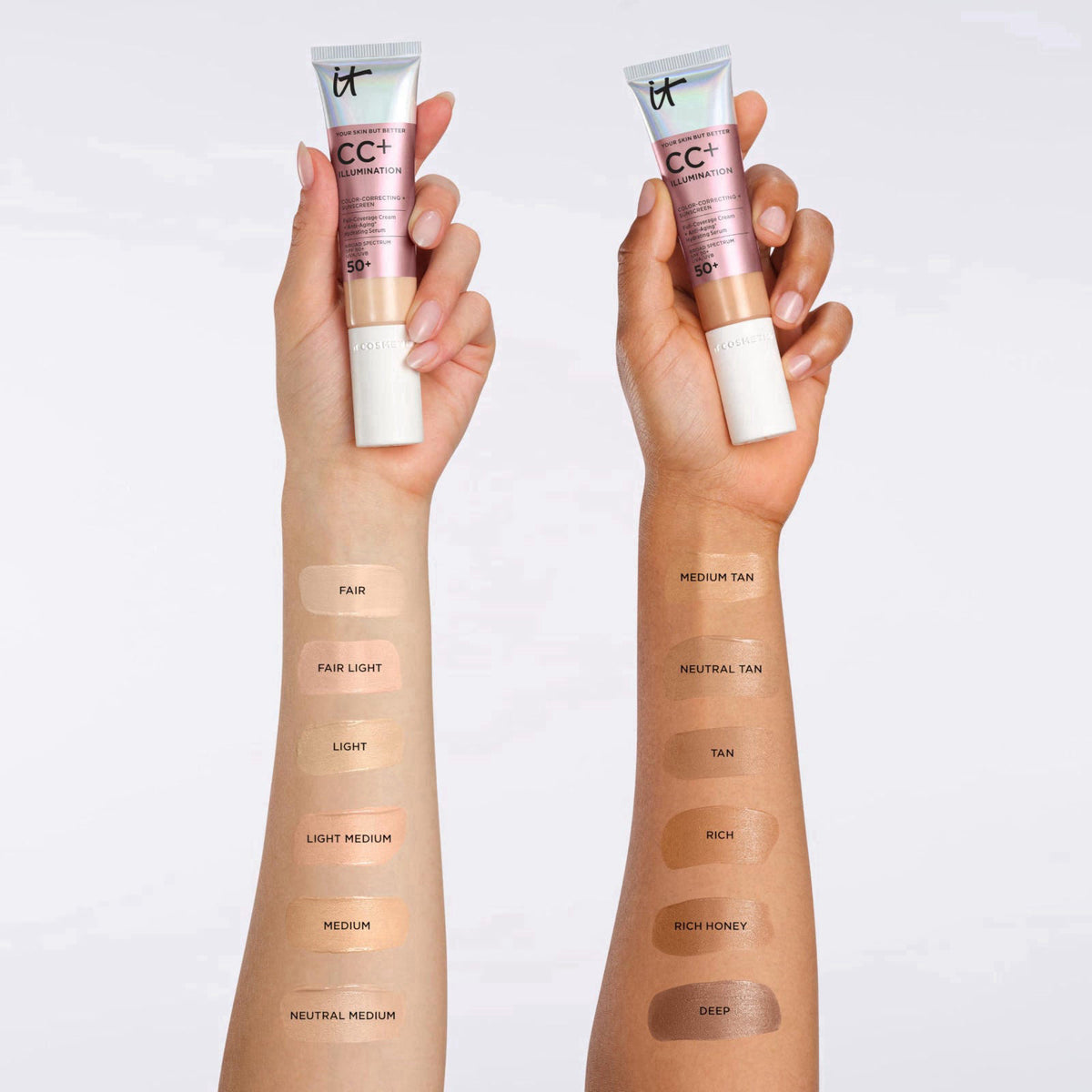 IT Cosmetics CC+ Cream Illumination Radiant Foundation with SPF 50+ – back view and specifications