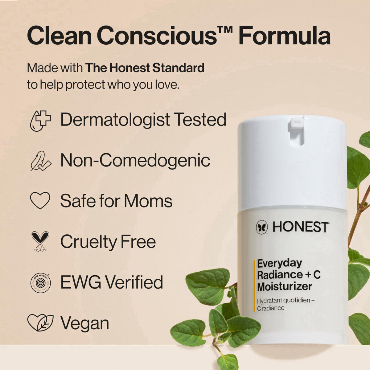 Honest Beauty Everyday Radiance Vitamin C Moisturizer, 1.7 fl oz – full view