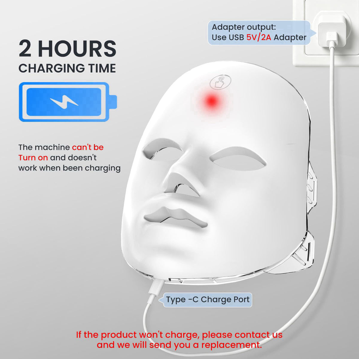 SUERBEATY Red Light Mask For Face 7 1 Colors Red Light Face — view 5