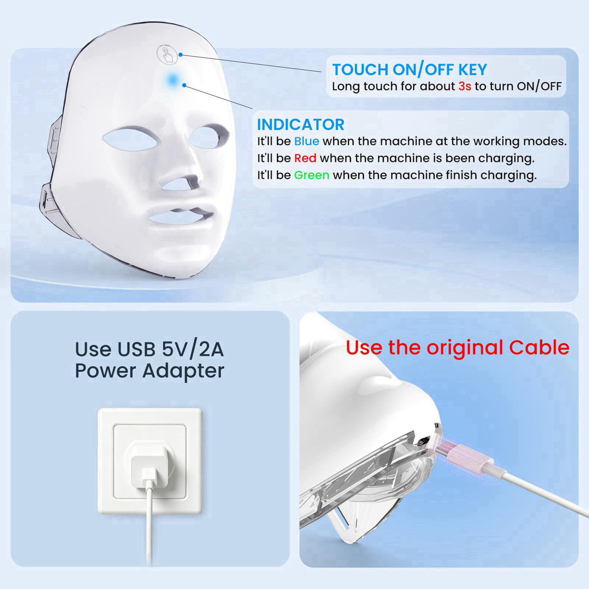 SUERBEATY Red Light Mask For Face 7 1 Colors Red Light Face — view 6