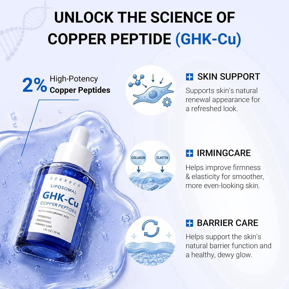 Copper Peptides Serum for Face with Liposomal 2 GHK Cu