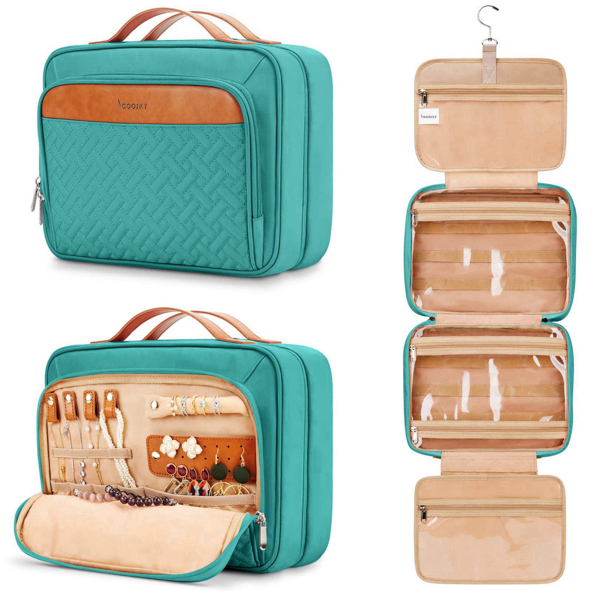 Travel Hanging Toiletry Bag for Women Cruise Ship Essentials by COOSKY — view 2