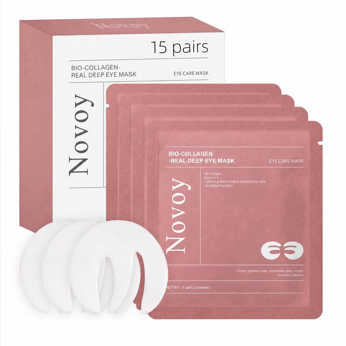 Novoy 15 Pairs Bio Collagen Real Deep Eye Patches by LLVYUO — view 2
