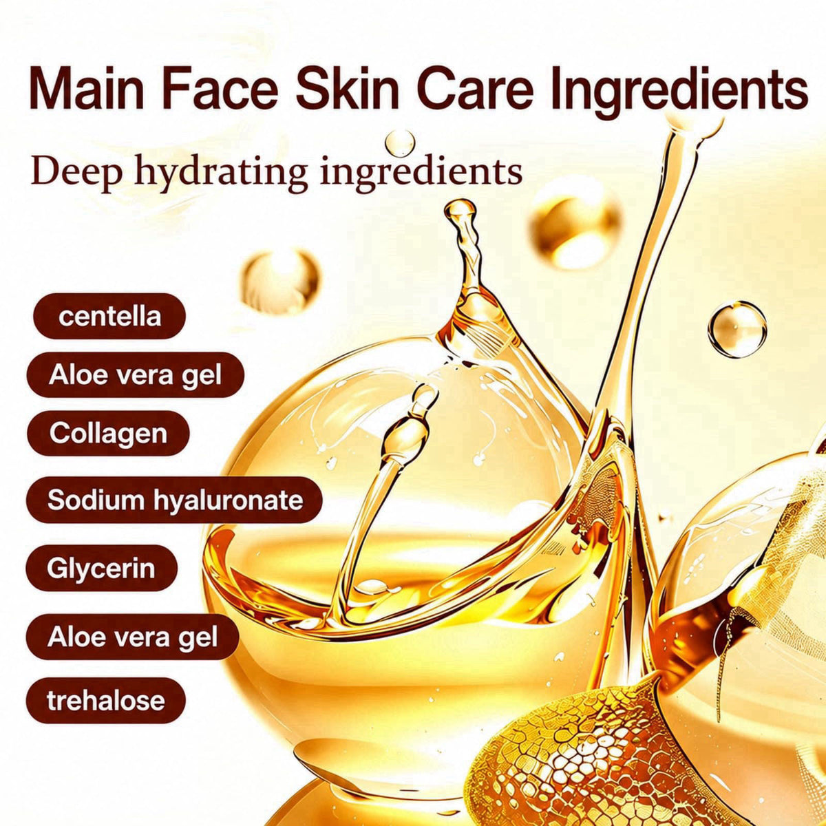 Golden Facial Skin Care Set with Cleanser Toner Lotion Face