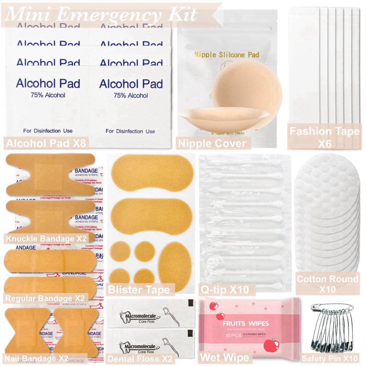 ARK Survivor Women's Wedding Emergency Kit 39 Essential Items for Brides Team Bride All in One Travel Kit Personal Care 