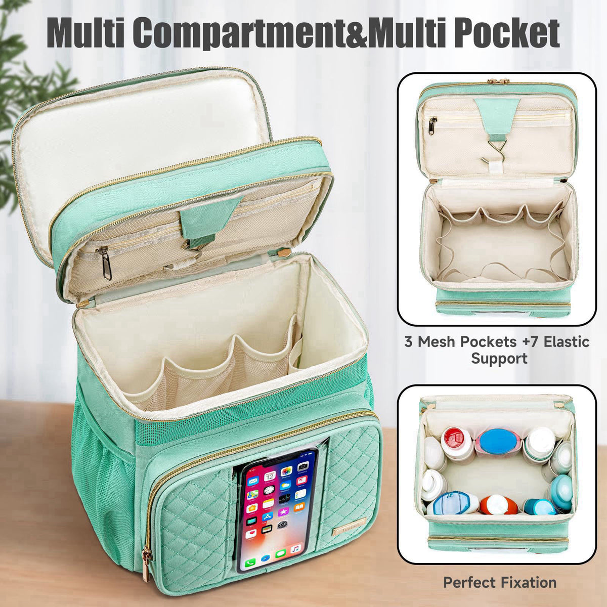 Tealari Large Toiletry Bag for Women Men,Bathroom Bag,Water Resistant Shower Bag,Makeup Bag,Portable Shower Caddy for Co