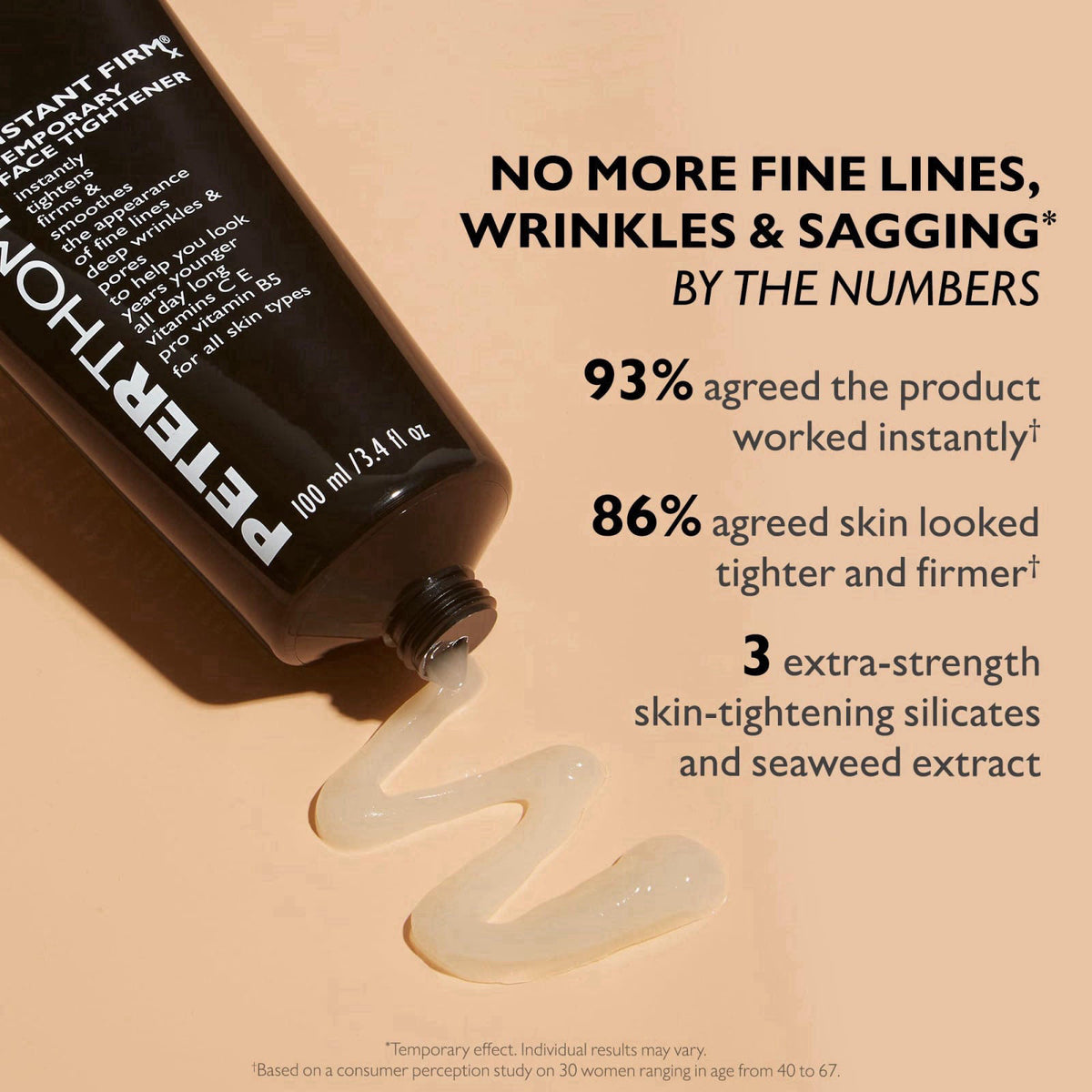 Peter Thomas Roth | Instant FIRMx® Temporary Face Tightener – back view and specifications