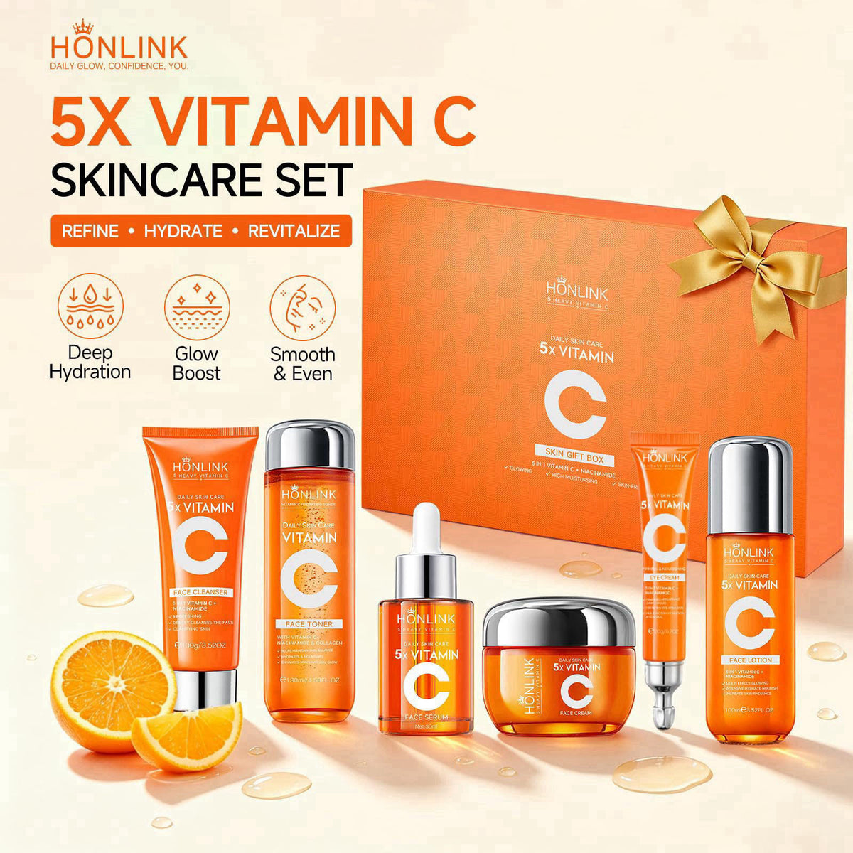 Vitamin C Skincare Set for Women 6 Step Face Care Routine