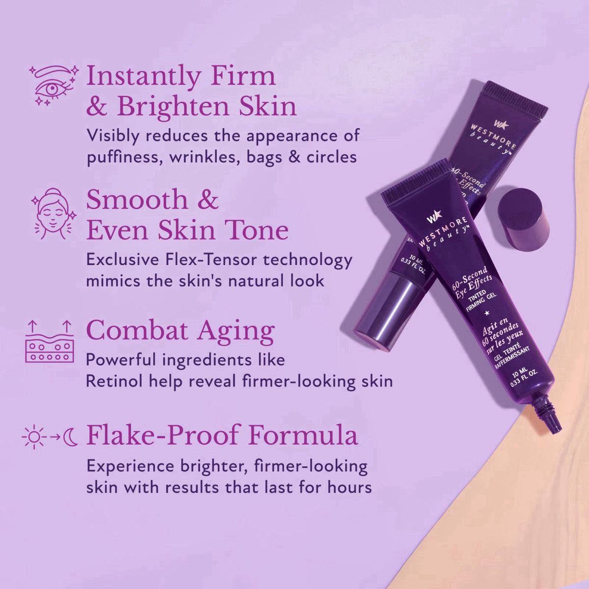 Westmore Beauty 60 Second Eye Effects - Light to Medium - 0.33 fl. oz – packaging and label