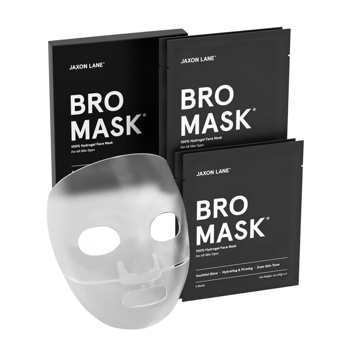 Bro Mask Korean Face Mask for Men Hydrogel Masks 1 x 4 Pack by JAXON LANE — view 2