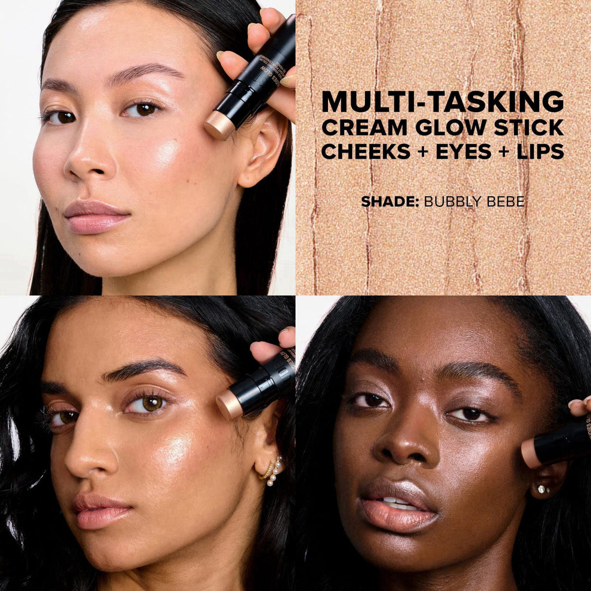 Nudestix Baby Nude Skin Kit – Full-Size Cream Blush & Highlighter Stick Duo for Natural Glow | Multi-Use Makeup for Chee