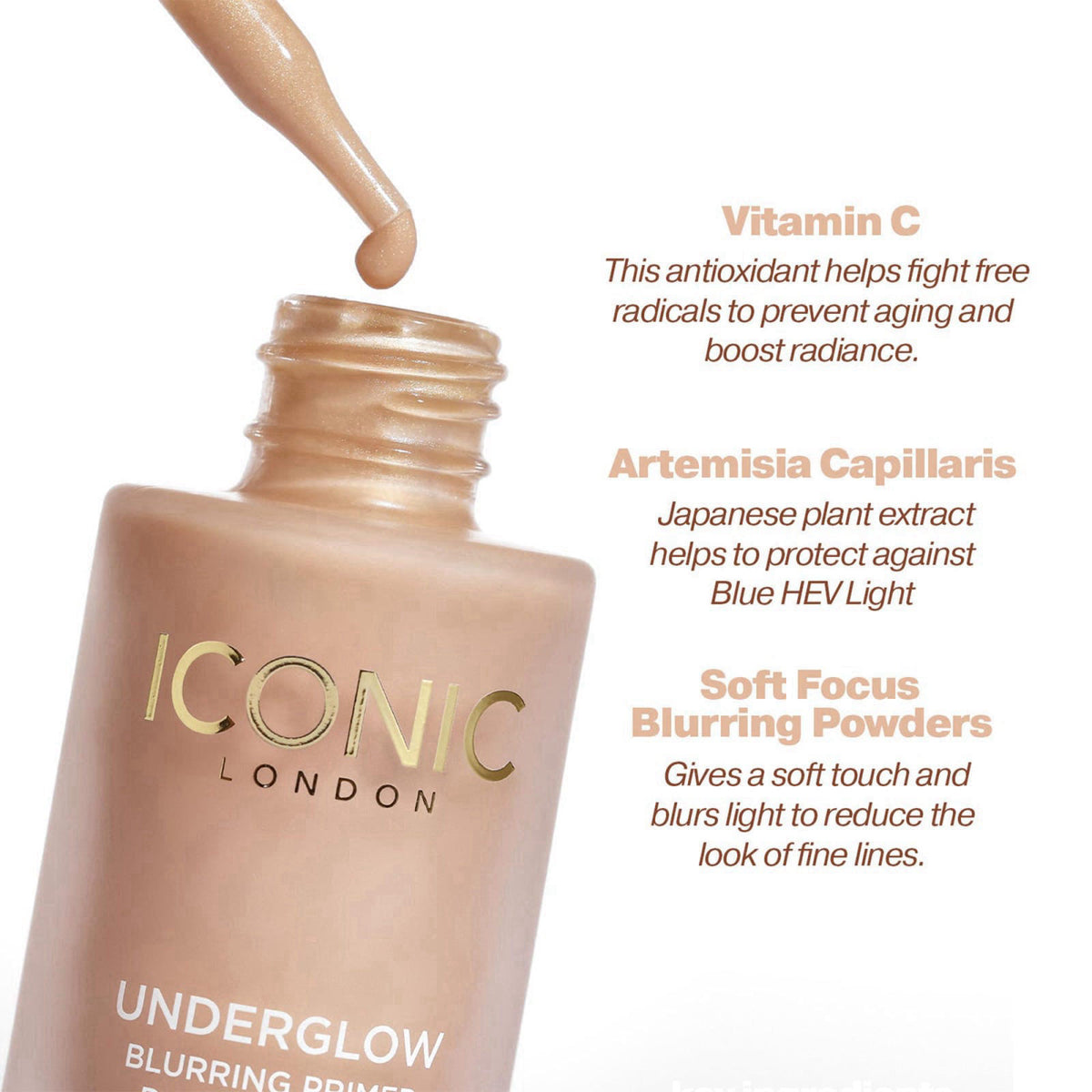 ICONIC LONDON Underglow Blurring Primer | Blurs Imperfections, 0.91 Fl oz – full view