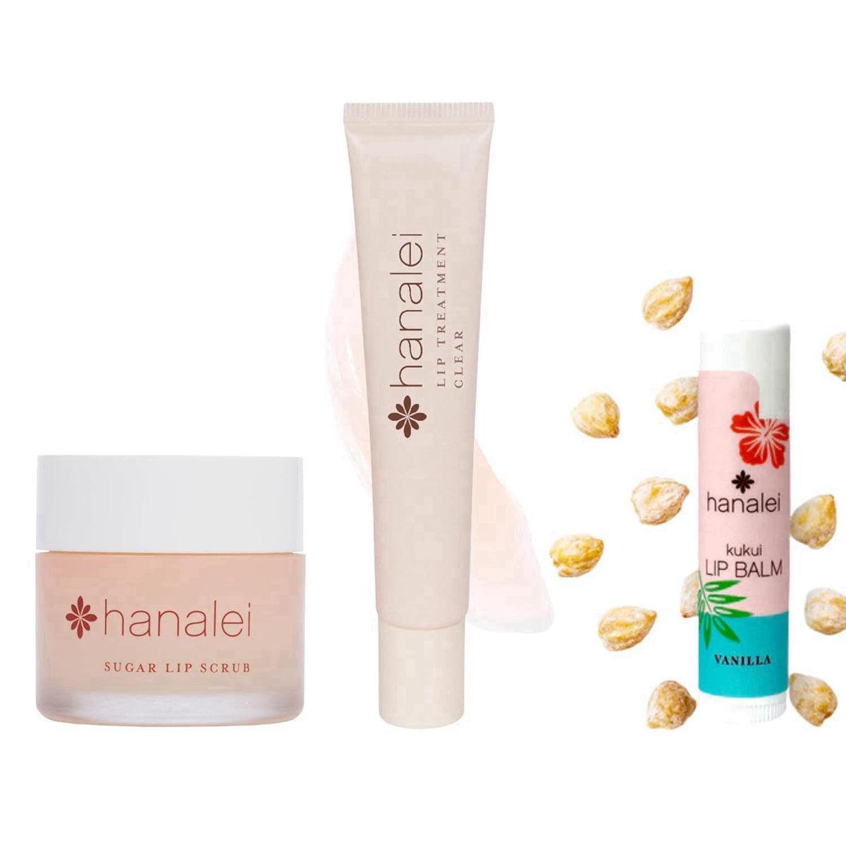 Hanalei Ultimate Lip Care Set – Scrub, Treatment & Balm Trio – product photo (Scrubs)