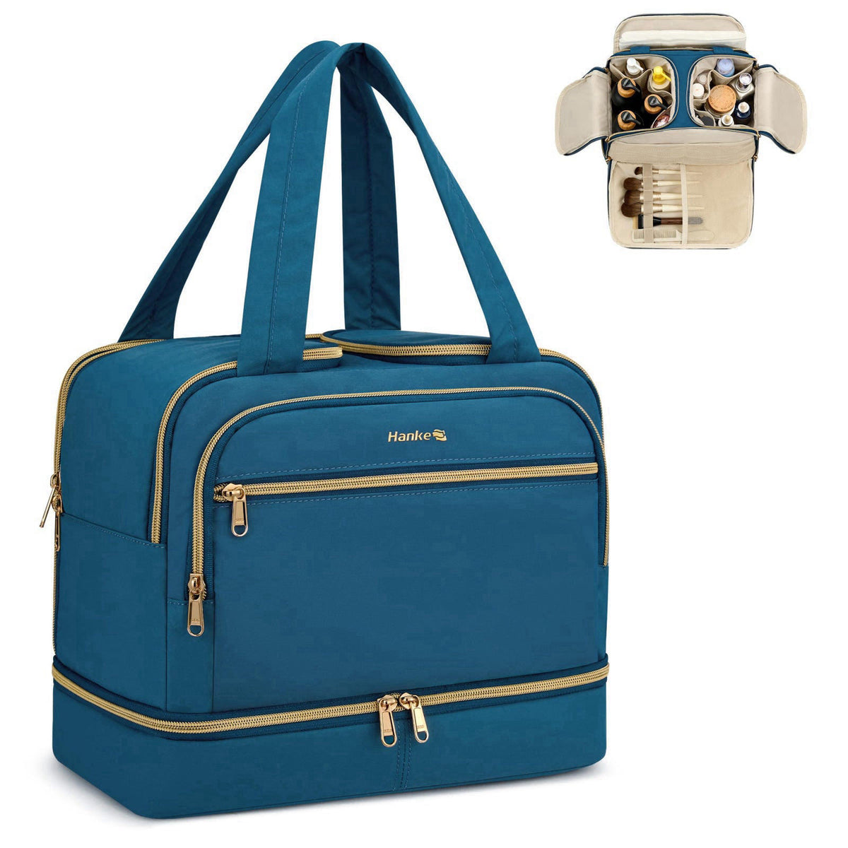 Hanke Travel Toiletry Bag Lightweight Wide open Large