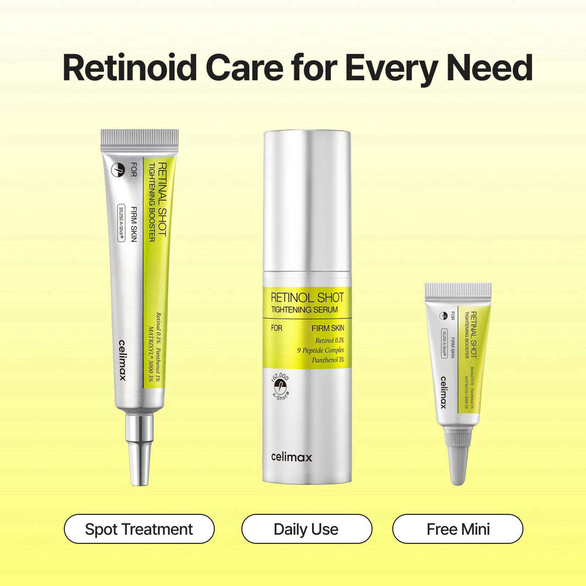 celimax The Vita A Retinal Shot Tightening Booster (Global Set, 1.61 fl.oz) – packaging and label