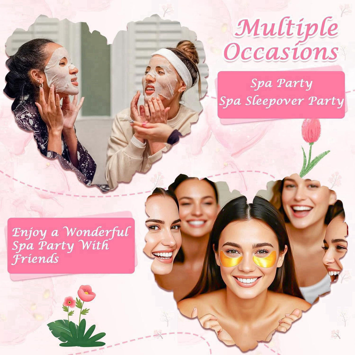 120 PCS Spa Party Supplies for Women Spa Birthday Sleepover