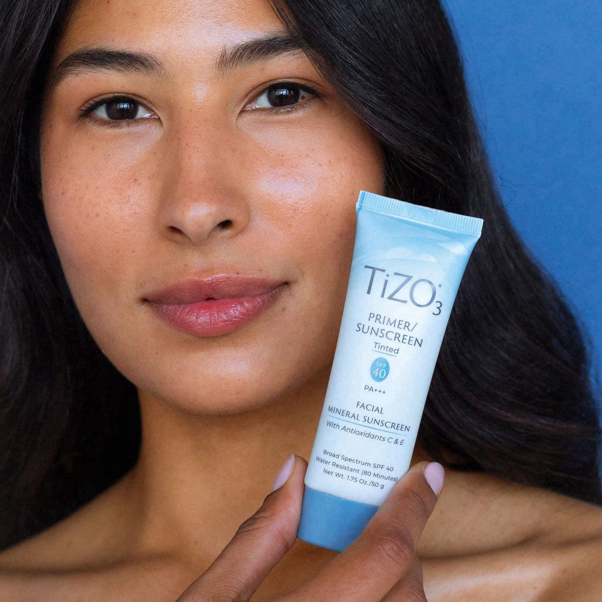 TiZO3 Facial Mineral Sunscreen and Primer, Tinted Broad Spectrum SPF 40 with Antioxidants, Sheer matte finish, Fragrance