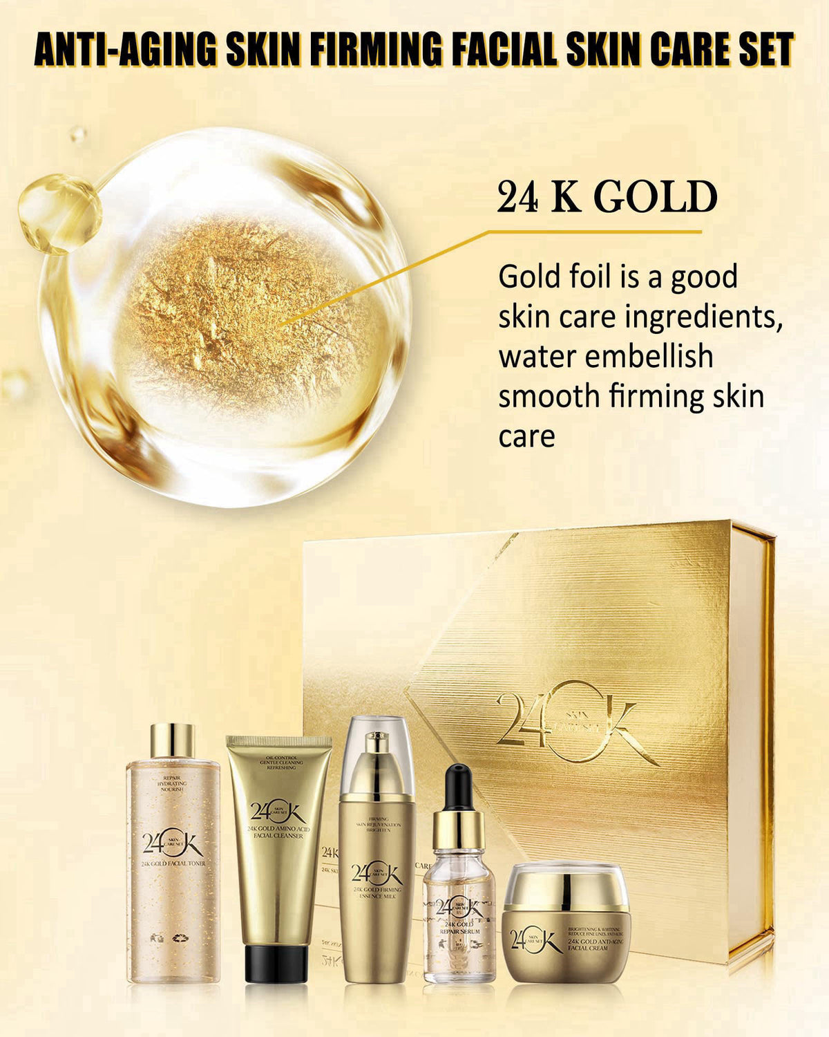Skin Care Toiletry Kit 24K Gold Skin Care Set for Women by LYSdefeu — view 3