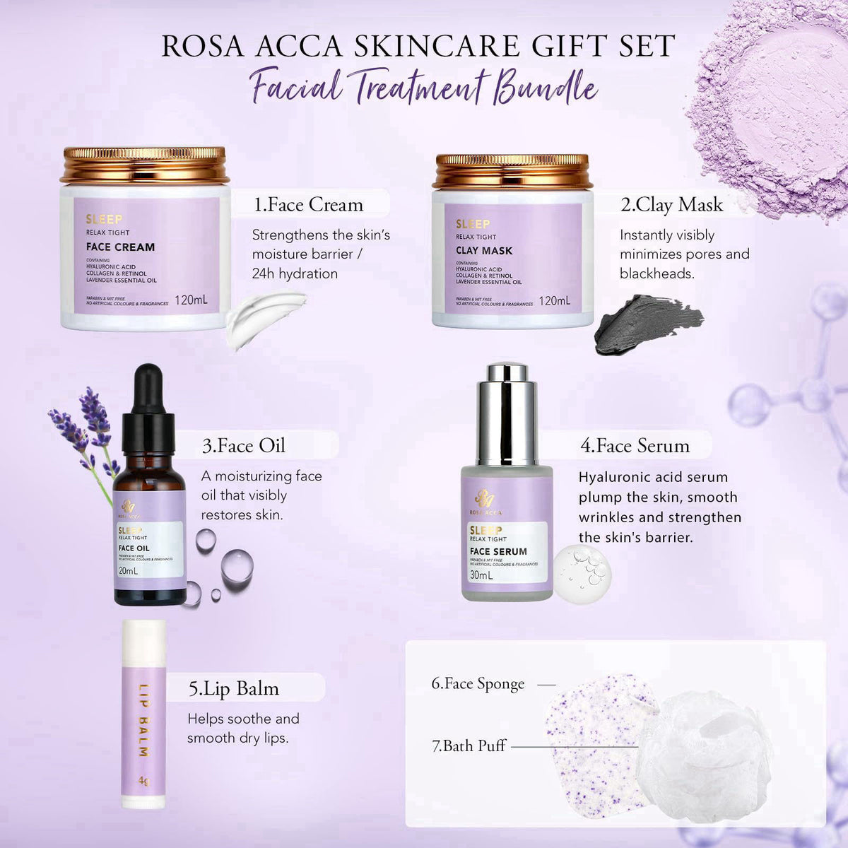 Gifts for Women 30Pcs Lavender Skin Care Gift Set for Women