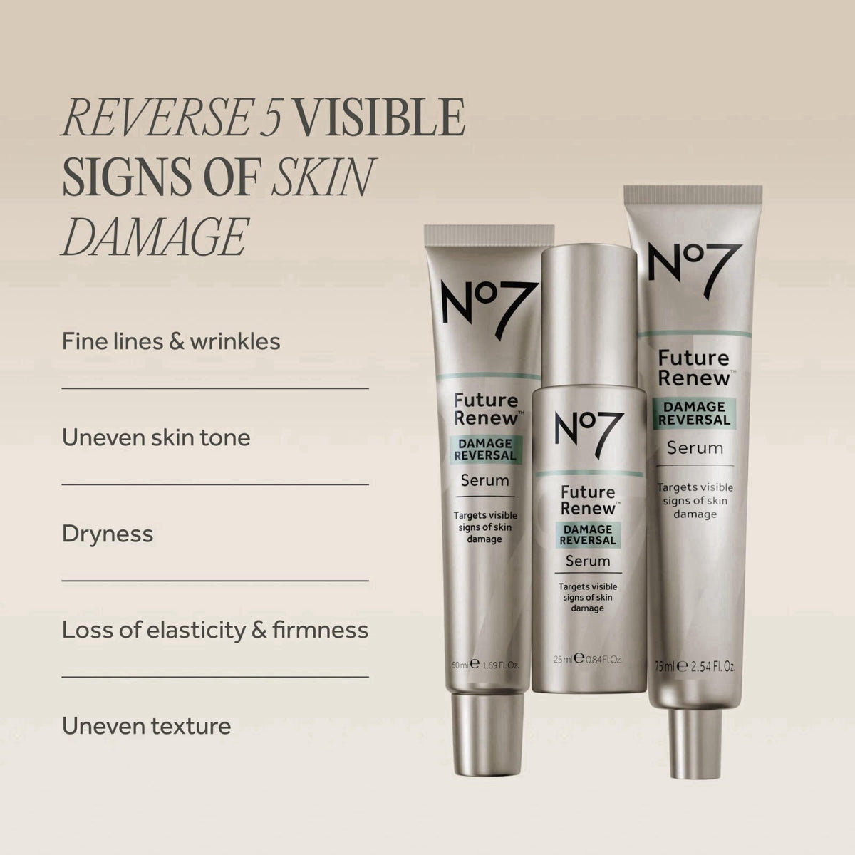 No7 Future Renew Damage Reversal Anti Aging Face Serum, 0.84 Fl Oz – close-up detail