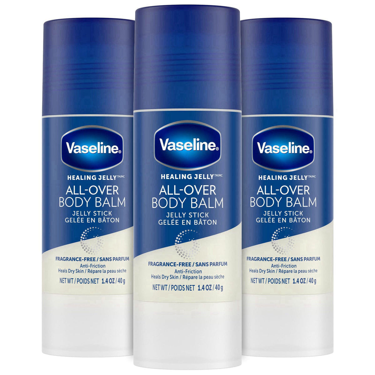Vaseline All Over Body Balm Stick 3 Pack Fragrance Free — view 2