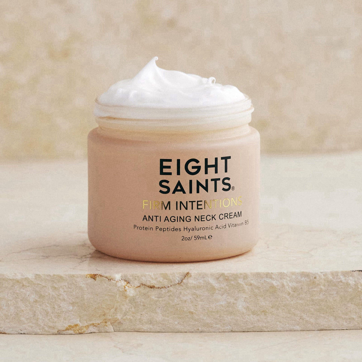 Eight Saints Firm Intentions Anti Aging Neck Cream For Firming Skin and Reducing Wrinkles, with Protein Peptides, Hyalur