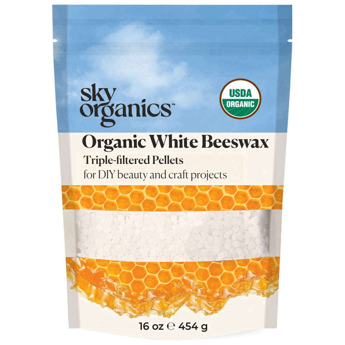 Sky Organics Organic White Beeswax Pellets 16oz DIY Beauty — view 2