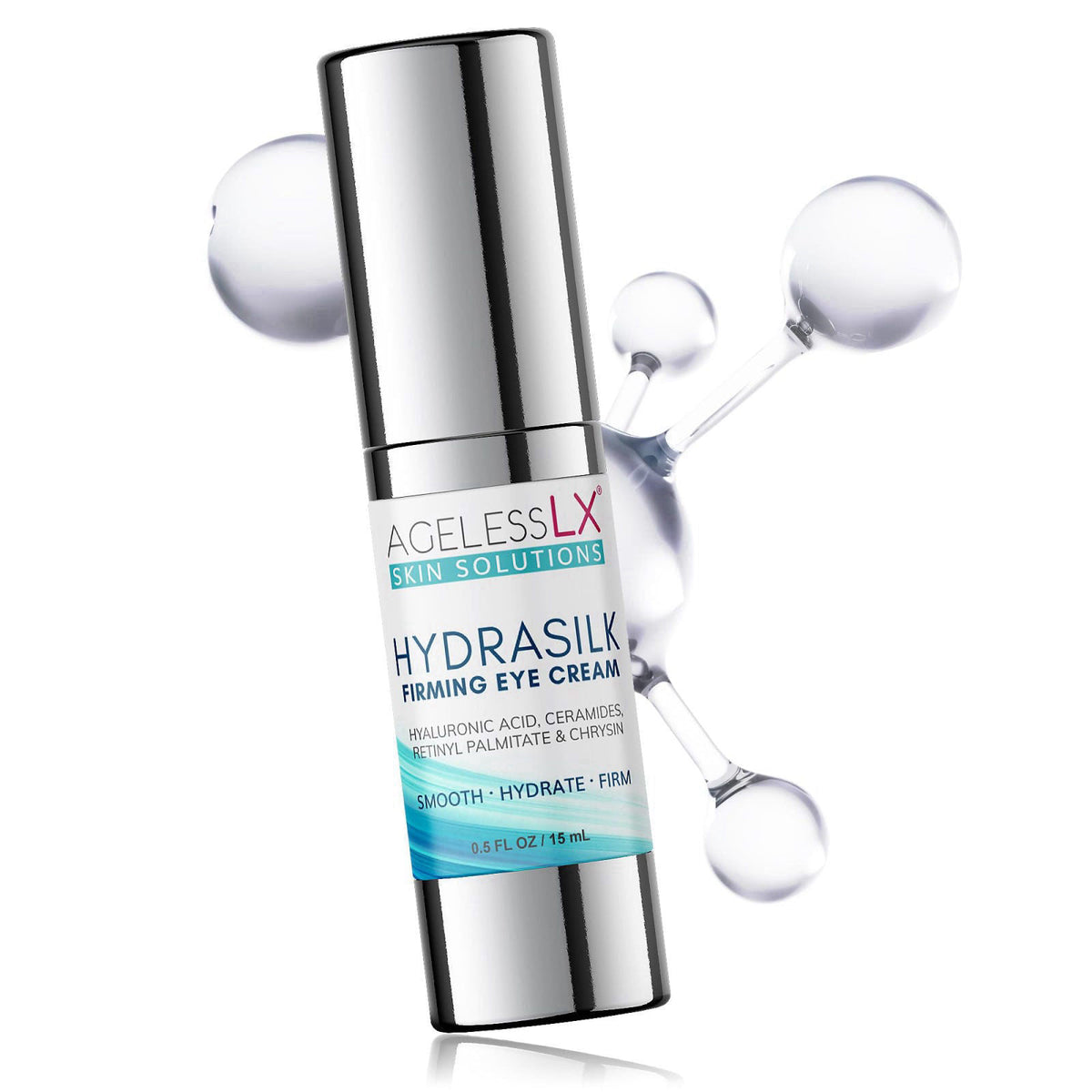 AgelessLX - Hydrasilk Eye Cream - Firming Under Eye Cream for Dark Circles and Puffiness - Hyaluronic Acid Moisturizer f