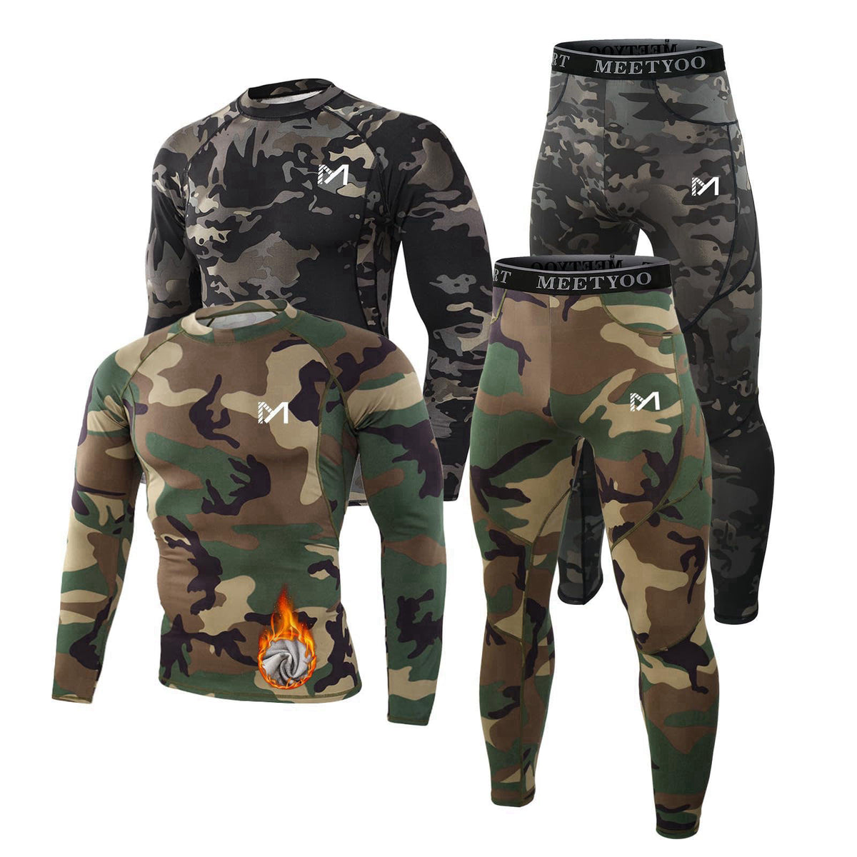 MEETYOO Thermal Underwear for Men Men s Base Layer 2 Sets — view 2