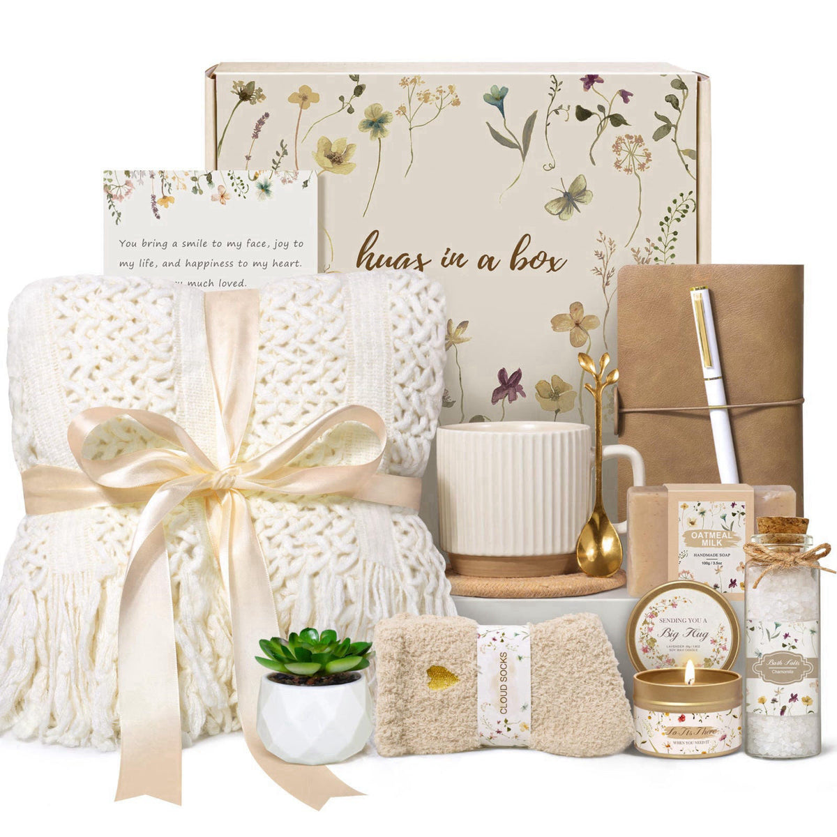 Lepiche Birthday Gifts for Women, Get Well Soon Self Care Package Box, Sending Hug Baskets Thinking of You Inspirational