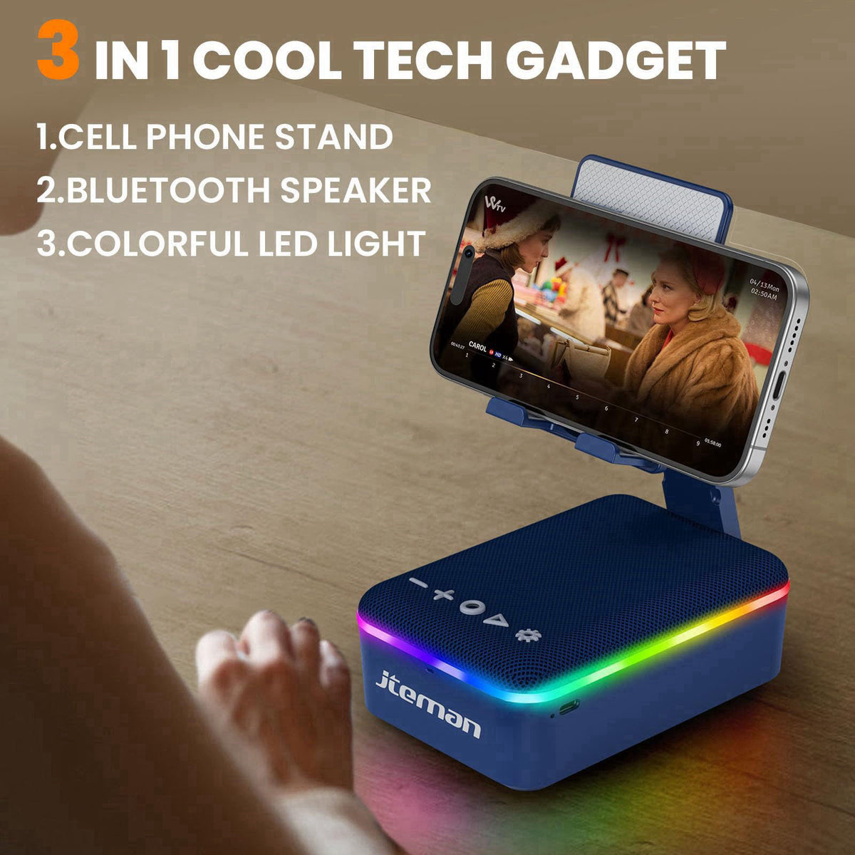JTEMAN Gifts for Men Women Cell Phone Stand with Bluetooth