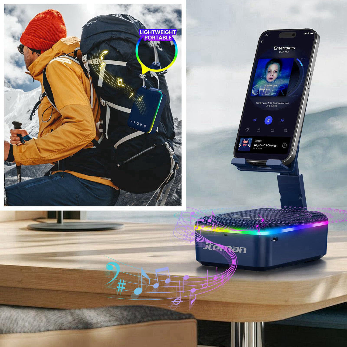 JTEMAN Gifts for Men Women Cell Phone Stand with Bluetooth