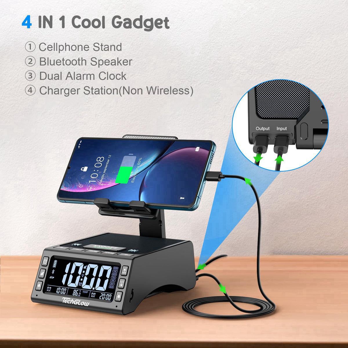 Foldable Cellphone Stand with Wireless Bluetooth Speaker