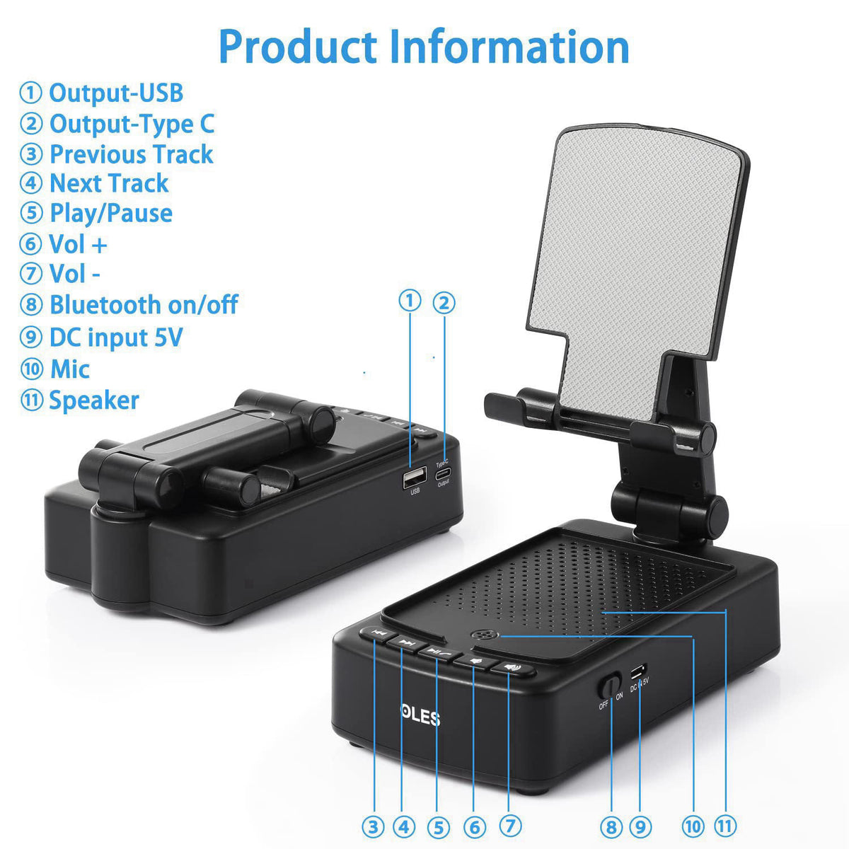 Gifts for Men OLES Mobile Phone Stand with Bluetooth for Him